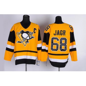 Pittsburgh Penguins #68 Jaromir Jagr Yellow Throwback CCM Jersey
