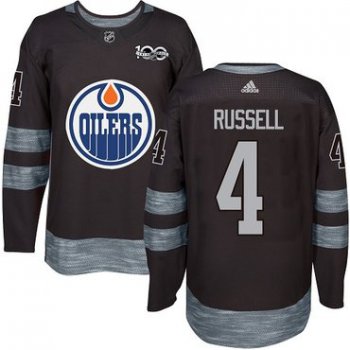 Adidas Edmonton Oilers #4 Kris Russell Black 1917-2017 100th Anniversary Stitched NHL Jersey