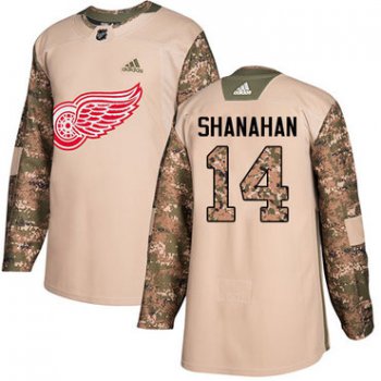 Adidas Red Wings #14 Brendan Shanahan Camo Authentic 2017 Veterans Day Stitched NHL Jersey