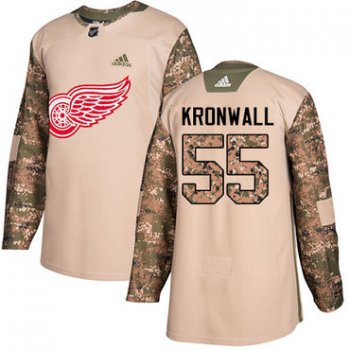 Adidas Red Wings #55 Niklas Kronwall Camo Authentic 2017 Veterans Day Stitched NHL Jersey