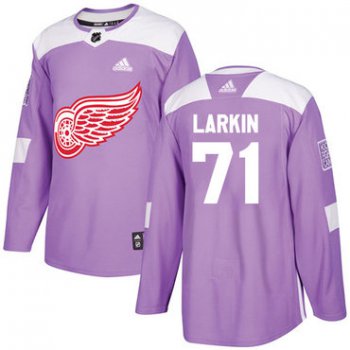 Adidas Red Wings #71 Dylan Larkin Purple Authentic Fights Cancer Stitched NHL Jersey