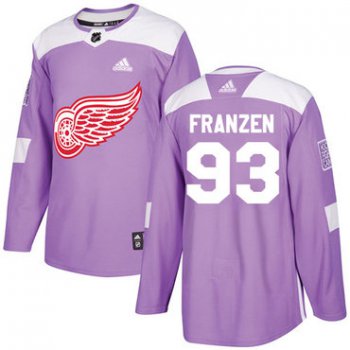 Adidas Red Wings #93 Johan Franzen Purple Authentic Fights Cancer Stitched NHL Jersey