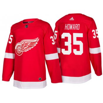 Men's Detroit Red Wings #35 Jimmy Howard Red Home 2017-2018 adidas Hockey Stitched NHL Jersey