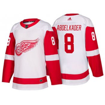 Men's Detroit Red Wings #8 Justin Abdelkader White 2017-2018 adidas Hockey Stitched NHL Jersey
