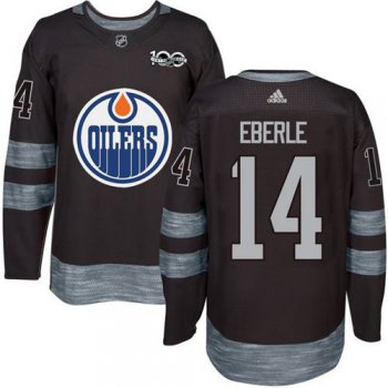 Oilers #14 Jordan Eberle Black 1917-2017 100th Anniversary Stitched NHL Jersey