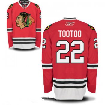 Mens Chicago Blackhawks #22 Jordin Tootoo Red Home Hockey Stitched NHL Jersey
