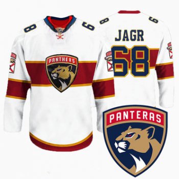 Men's Florida Panthers #68 Jaromir Jagr New Logo Reebok White Premier Player Jersey