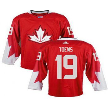 Team Canada Men's #19 Jonathan Toews Red 2016 World Cup Stitched NHL Jersey