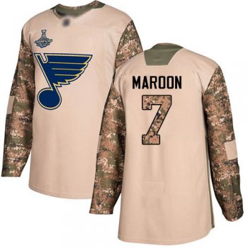 Blues #7 Patrick Maroon Camo Authentic 2017 Veterans Day Stanley Cup Champions Stitched Hockey Jersey