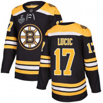 Men's Boston Bruins #17 Milan Lucic Black Home Authentic 2019 Stanley Cup Final Bound Stitched Hockey Jersey