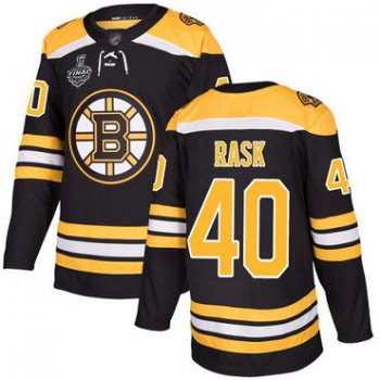 Men's Boston Bruins #40 Tuukka Rask Black Home Authentic 2019 Stanley Cup Final Bound Stitched Hockey Jersey