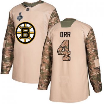 Men's Boston Bruins #4 Bobby Orr Camo Authentic 2017 Veterans Day Stanley Cup Final Bound Stitched Hockey Jersey