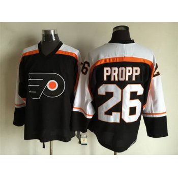 Men's Philadelphia Flyers #26 Brian Propp 1997-98 Black CCM Vintage Throwback Jersey
