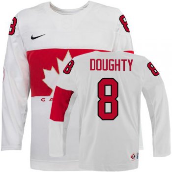 2014 Olympics Canada #8 Drew Doughty White Jersey