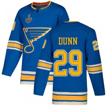 Men's St. Louis Blues #29 Vince Dunn Blue Alternate Authentic 2019 Stanley Cup Final Bound Stitched Hockey Jersey