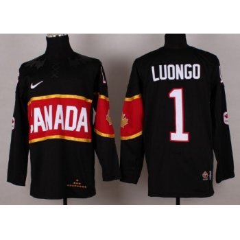 2014 Olympics Canada #1 Roberto Luongo Black Jersey