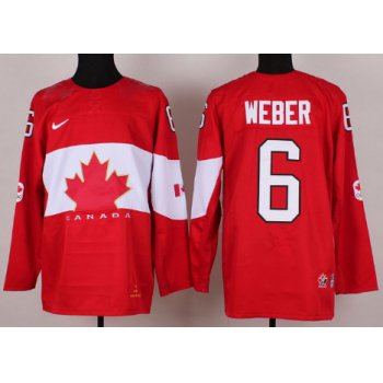 2014 Olympics Canada #6 Shea Weber Red Jersey