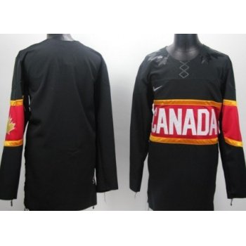 2014 Olympics Canada Blank Black Jersey