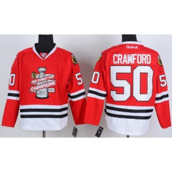 Chicago Blackhawks #50 Corey Crawford 2013 Champions Commemorate Red Jersey