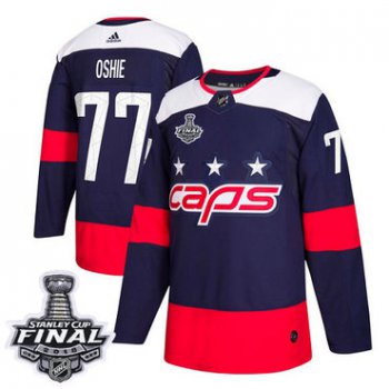 Adidas Capitals #77 T.J. Oshie Navy Authentic 2018 Stadium Series Stanley Cup Final Stitched NHL Jersey