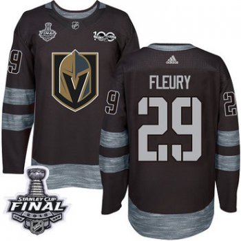 Adidas Golden Knights #29 Marc-Andre Fleury Black 1917-2017 100th Anniversary 2018 Stanley Cup Final Stitched NHL Jersey
