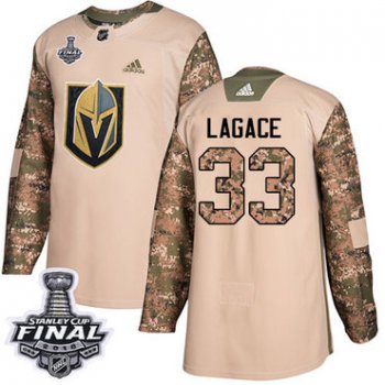 Adidas Golden Knights #33 Maxime Lagace Camo Authentic 2017 Veterans Day 2018 Stanley Cup Final Stitched NHL Jersey
