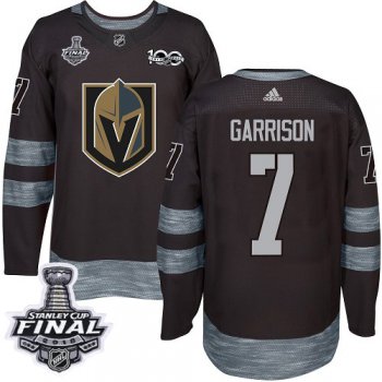 Adidas Golden Knights #7 Jason Garrison Black 1917-2017 100th Anniversary 2018 Stanley Cup Final Stitched NHL Jersey