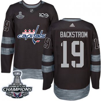 Adidas Washington Capitals #19 Nicklas Backstrom Black 1917-2017 100th Anniversary Stanley Cup Final Champions Stitched NHL Jersey