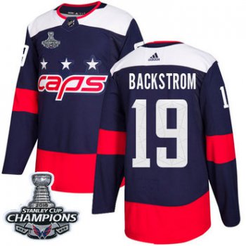 Adidas Washington Capitals #19 Nicklas Backstrom Navy Authentic 2018 Stadium Series Stanley Cup Final Champions Stitched NHL Jersey
