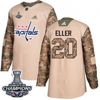 Adidas Washington Capitals #20 Lars Eller Camo Authentic 2017 Veterans Day Stanley Cup Final Champions Stitched NHL Jersey