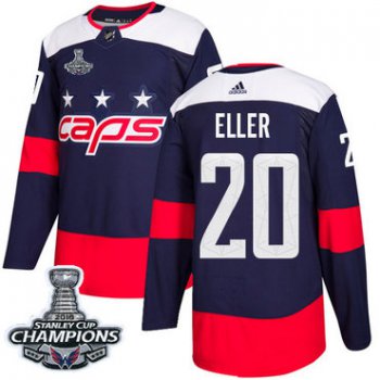 Adidas Washington Capitals #20 Lars Eller Navy Authentic 2018 Stadium Series Stanley Cup Final Champions Stitched NHL Jersey