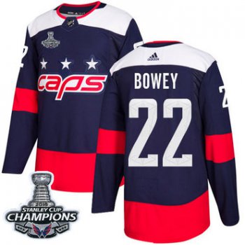 Adidas Washington Capitals #22 Madison Bowey Navy Authentic 2018 Stadium Series Stanley Cup Final Champions Stitched NHL Jersey