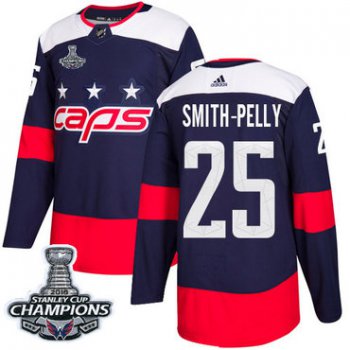 Adidas Washington Capitals #25 Devante Smith-Pelly Navy Authentic 2018 Stadium Series Stanley Cup Final Champions Stitched NHL Jersey