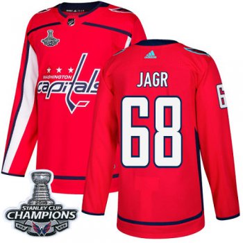 Adidas Washington Capitals #68 Jaromir Jagr Red Home Authentic Stanley Cup Final Champions Stitched NHL Jersey