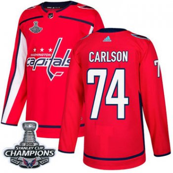 Adidas Washington Capitals #74 John Carlson Red Home Authentic Stanley Cup Final Champions Stitched NHL Jersey