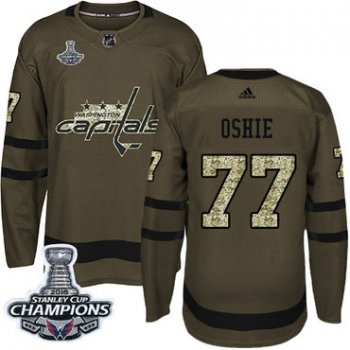 Adidas Washington Capitals #77 T.J Oshie Green Salute to Service Stanley Cup Final Champions Stitched NHL Jersey