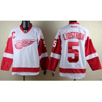 Detroit Red Wings #5 Nicklas Lidstrom White Jersey