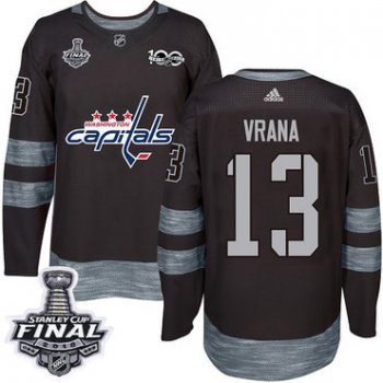 Adidas Capitals #13 Jakub Vrana Black 1917-2017 100th Anniversary 2018 Stanley Cup Final Stitched NHL Jersey