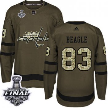 Adidas Capitals #83 Jay Beagle Green Salute to Service 2018 Stanley Cup Final Stitched NHL Jersey