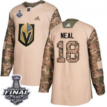 Adidas Golden Knights #18 James Neal Camo Authentic 2017 Veterans Day 2018 Stanley Cup Final Stitched NHL Jersey