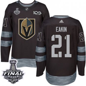 Adidas Golden Knights #21 Cody Eakin Black 1917-2017 100th Anniversary 2018 Stanley Cup Final Stitched NHL Jersey