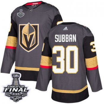 Adidas Golden Knights #30 Malcolm Subban Grey Home Authentic 2018 Stanley Cup Final Stitched NHL Jersey