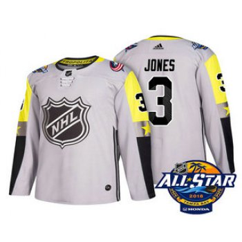 Men's Columbus Blue Jackets #3 Seth Jones Grey 2018 NHL All-Star Stitched Ice Hockey Jersey