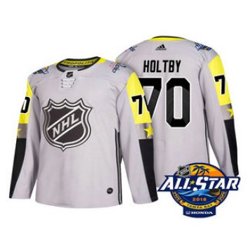 Men's Washington Capitals #70 Braden Holtby Grey 2018 NHL All-Star Stitched Ice Hockey Jersey