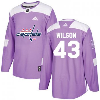Adidas Capitals #43 Tom Wilson Purple Authentic Fights Cancer Stitched NHL Jersey