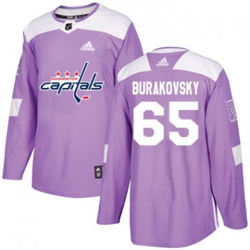 Adidas Capitals #65 Andre Burakovsky Purple Authentic Fights Cancer Stitched NHL Jersey