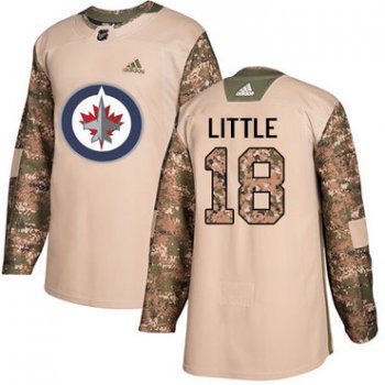 Adidas Jets #18 Bryan Little Camo Authentic 2017 Veterans Day Stitched NHL Jersey