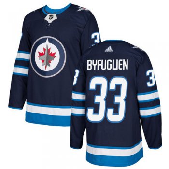 Adidas Jets #33 Dustin Byfuglien Navy Blue Home Authentic Stitched NHL Jersey