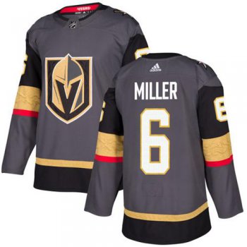 Adidas Vegas Golden Knights #6 Colin Miller Grey Home Authentic Stitched NHL Jersey