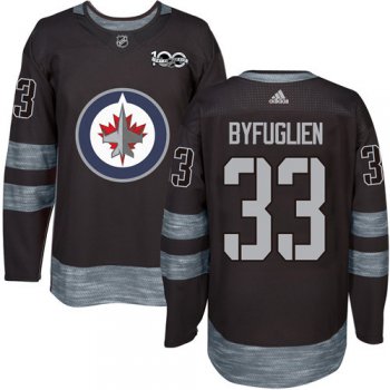 Men's Winnipeg Jets #33 Dustin Byfuglien Black 100th Anniversary Stitched NHL 2017 adidas Hockey Jersey